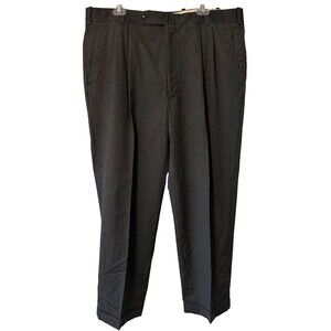 Tom James Executive‎ Collection Mens Dress Pants Black Pockets Pleated 40 X 28